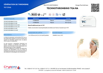 Fiche produit TECHNOTHROMBIN® TGA RA