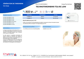 Fiche produit TECHNOTHROMBIN® TGA RC LOW