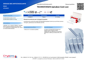 Fiche produit TECHNOVIEW® Apixaban Cont Low