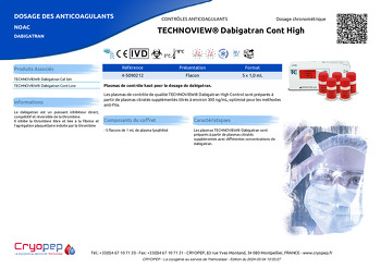 Fiche produit TECHNOVIEW® Dabigatran Cont High
