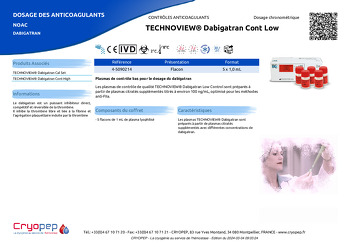 Fiche produit TECHNOVIEW® Dabigatran Cont Low