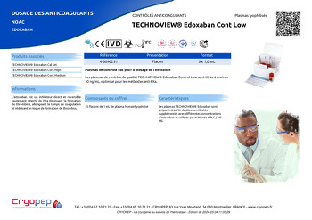 Fiche produit TECHNOVIEW® Edoxaban Cont Low