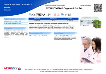 Fiche produit TECHNOVIEW® Orgaran® Cal Set