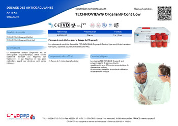 Fiche produit TECHNOVIEW® Orgaran® Cont Low