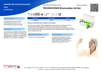 Fiche produit TECHNOVIEW® Rivaroxaban Cal Set