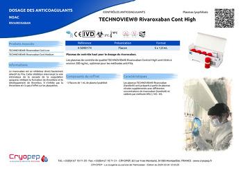 Fiche produit TECHNOVIEW® Rivaroxaban Cont High