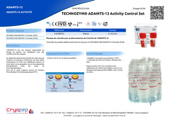 Fiche produit TECHNOZYM® ADAMTS-13 Activity Control Set