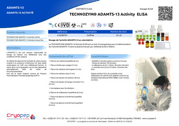 Fiche produit TECHNOZYM® ADAMTS-13 Activity  ELISA