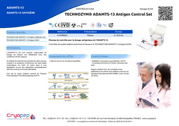 Fiche produit TECHNOZYM® ADAMTS-13 Antigen Control Set