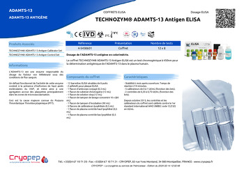 Fiche produit TECHNOZYM® ADAMTS-13 Antigen ELISA