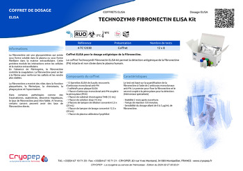Fiche produit TECHNOZYM® FIBRONECTIN ELISA Kit