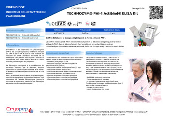 Fiche produit TECHNOZYM® PAI-1 Actibind® ELISA Kit