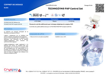 Fiche produit TECHNOZYM® PAP Control Set