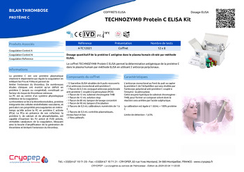 Fiche produit TECHNOZYM® Protein C ELISA Kit