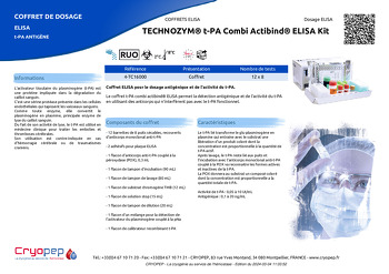Fiche produit TECHNOZYM® t-PA Combi Actibind® ELISA Kit