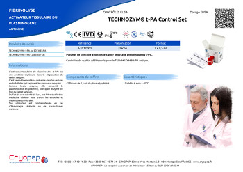 Fiche produit TECHNOZYM® t-PA Control Set