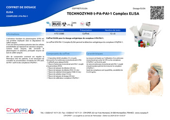 Fiche produit TECHNOZYM® t-PA-PAI-1 Complex ELISA