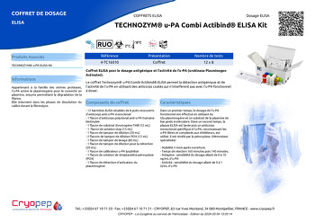 Fiche produit TECHNOZYM® u-PA Combi Actibind® ELISA Kit