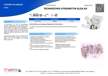 Fiche produit TECHNOZYM® VITRONECTIN ELISA Kit
