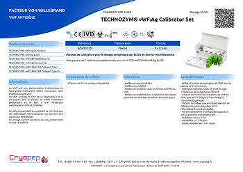 Fiche produit TECHNOZYM® vWF:Ag Calibrator Set