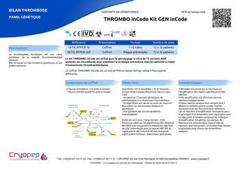 Fiche produit THROMBO inCode Kit GEN inCode