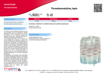 Fiche produit Thrombomoduline, lapin