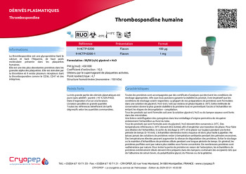 Fiche produit Thrombospondine humaine