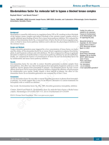 Publication pNAPEP-1025 Marlu.R et al, Haematol, 2012