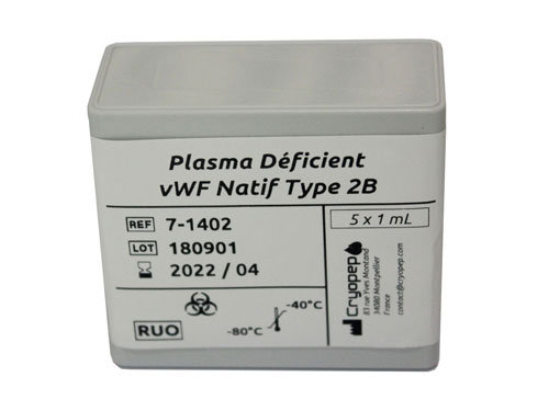 Deficient Human Plasma in Native VWF (VWD Type 2B)